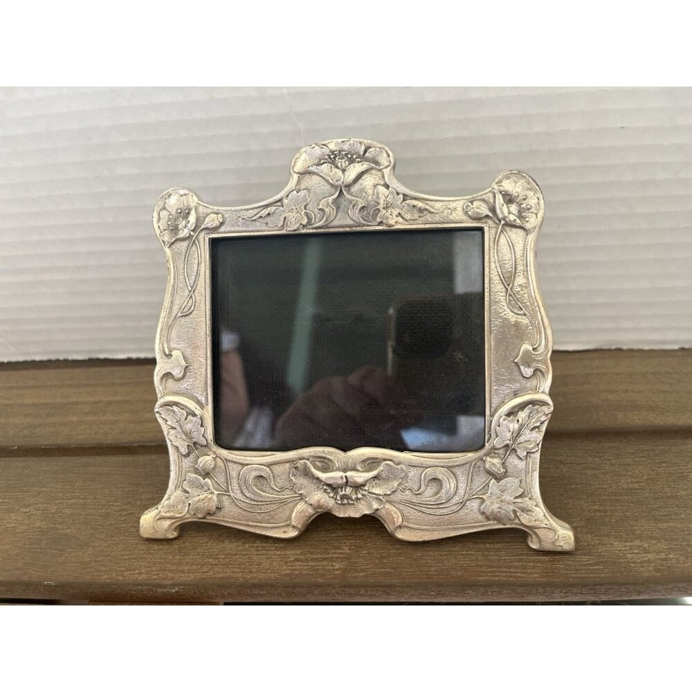 Vintage Gorham Pewter YC2157 Art Nouveau Frame Floral 5-1/4 x 5-1/4" - Picture 2 of 6
